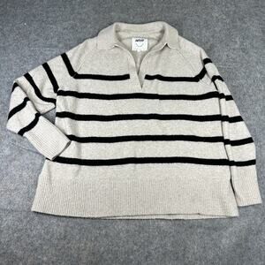 Aerie Sweater Women’s XS Unreal Polo Oversized Tan Tennis Prep Country Club